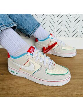⭐Nike Air Force 1 Low Lv8 Holiday Cookies 5Y Big Kids Shoes Beige GS FQ8350-110⭐